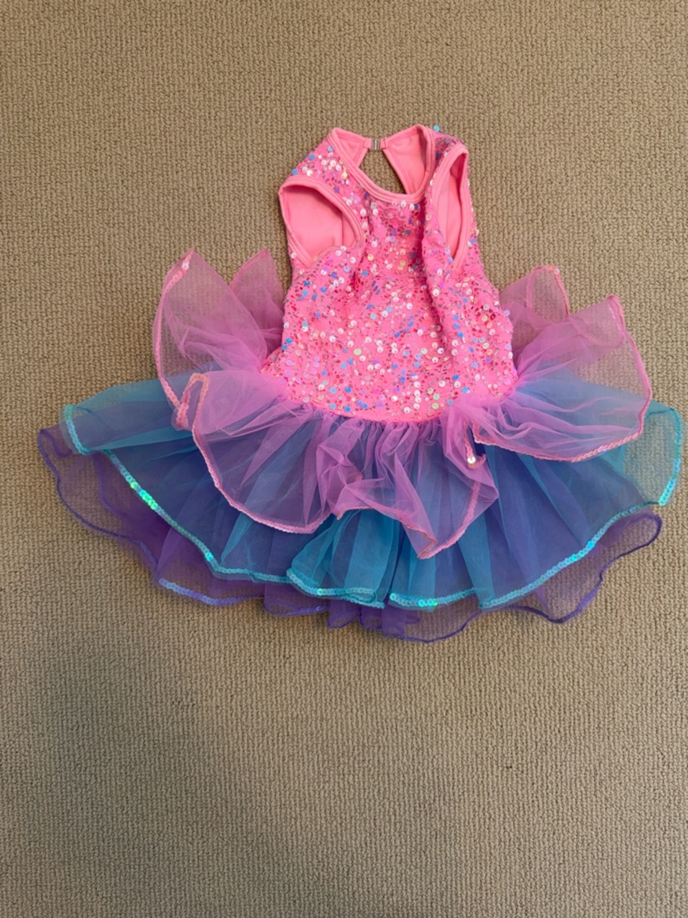 A Wish Come True Pink Sequin and Blue Purple Tulle Dance Costume